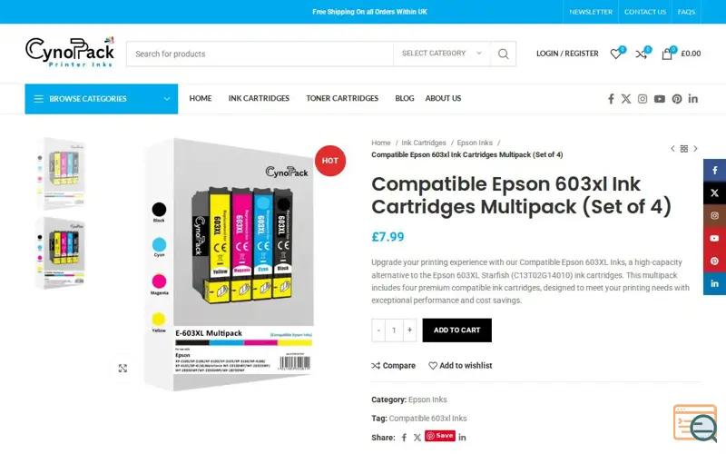 Screenshot of CynoPack.com