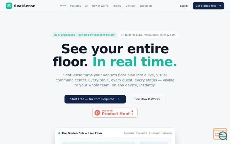Screenshot of SeatSense