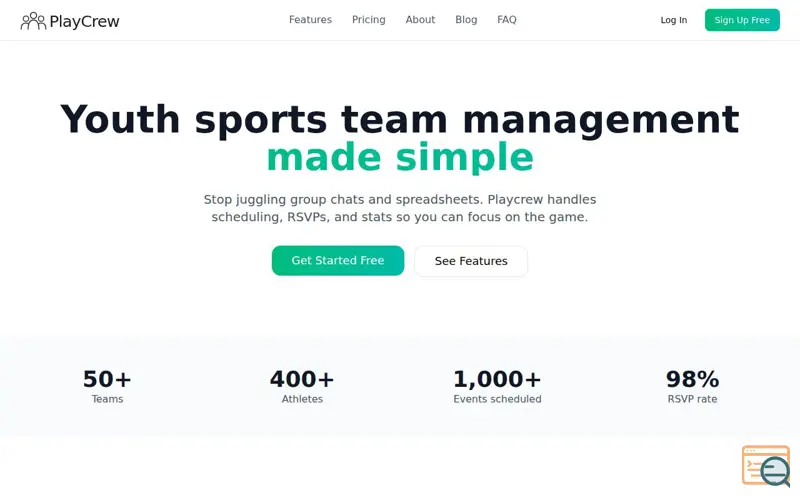 Screenshot of PlayCrew