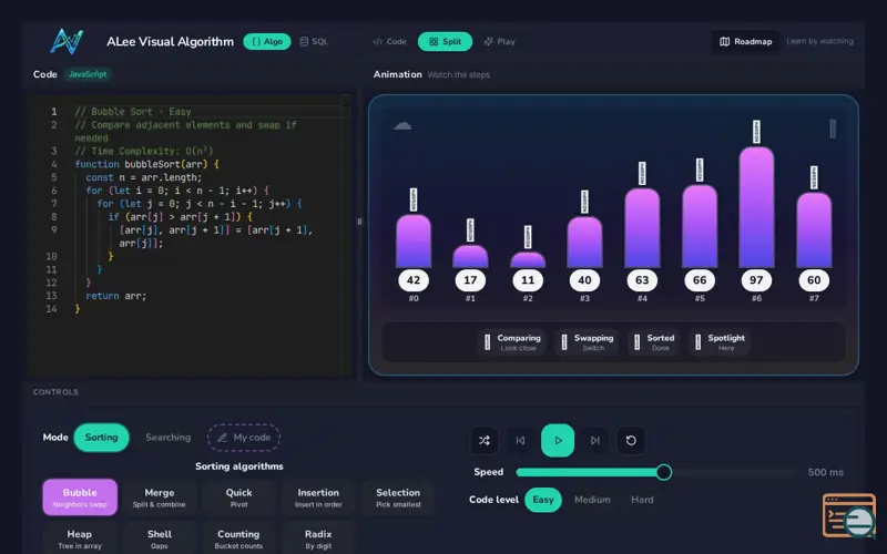 Screenshot of ALee Visual Algorithm