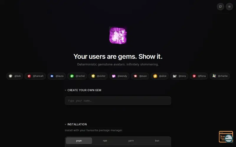 Screenshot of Generative Gemstone Avatars