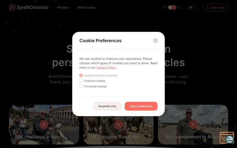 Screenshot of SynthChronics