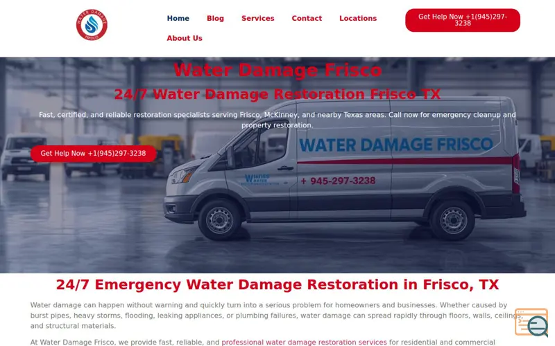 Screenshot of Water Damage Frisco