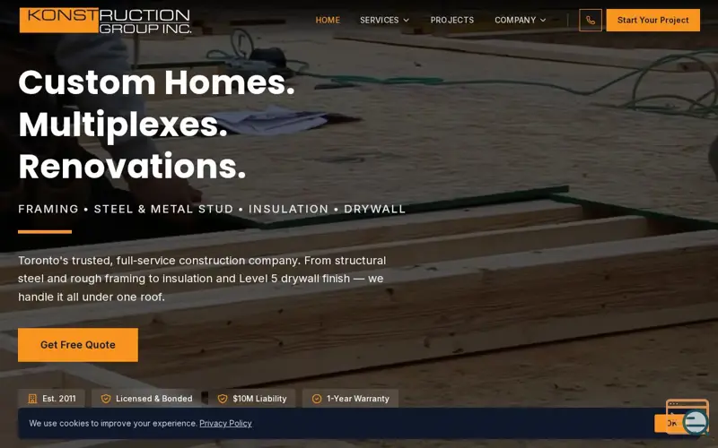 Screenshot of Konstruction Group Inc.