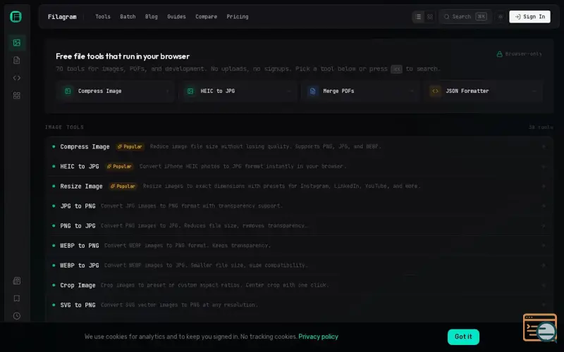 Screenshot of Filagram