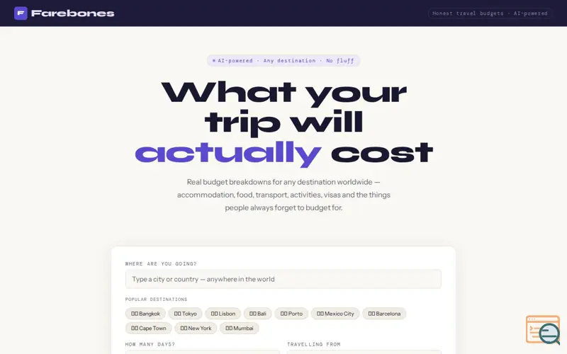 Screenshot of Farebones