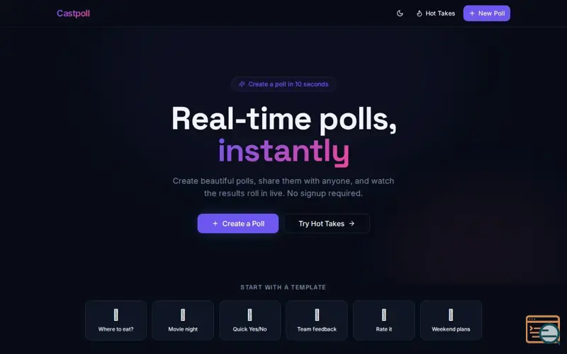 Screenshot of Castpoll