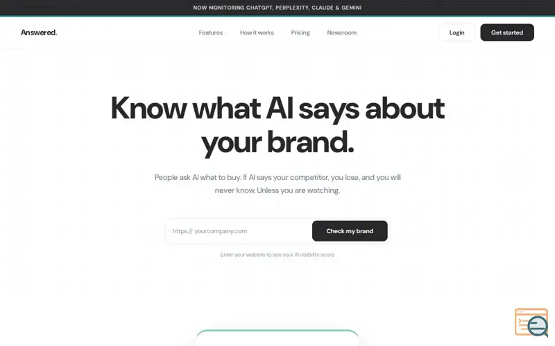 Screenshot of Answered.