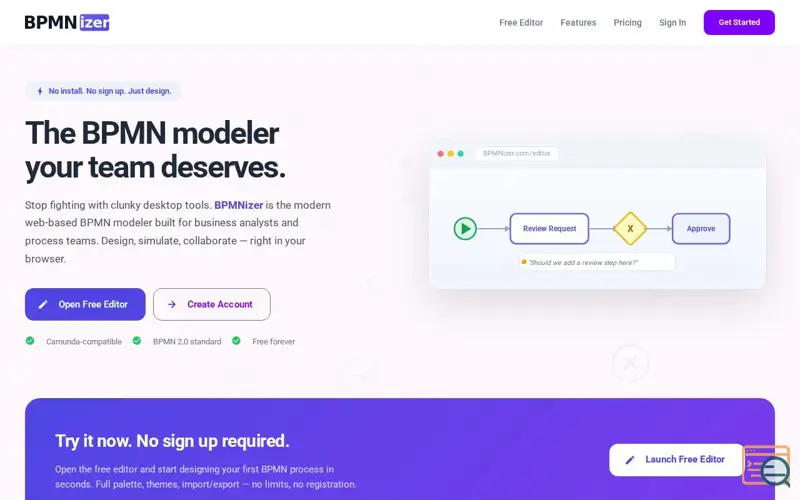 Screenshot of BPMNizer