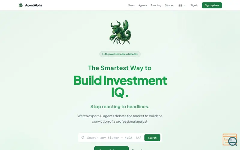 Screenshot of AgentAlpha