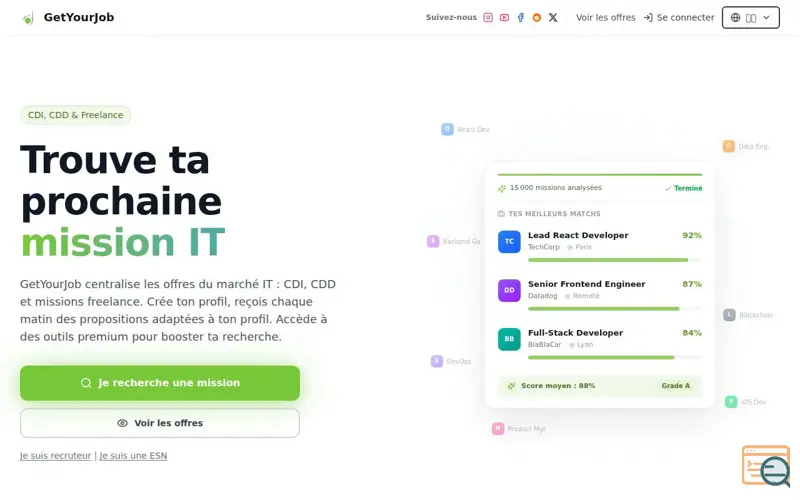 Screenshot of GetYourJob