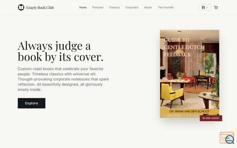 Screenshot of Empty Book Club