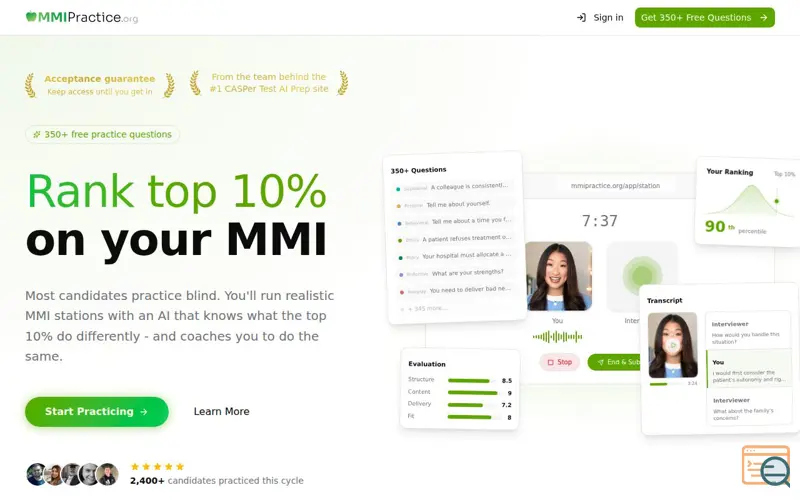 Screenshot of MMIPractice.org