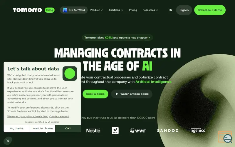 Screenshot of Tomorro