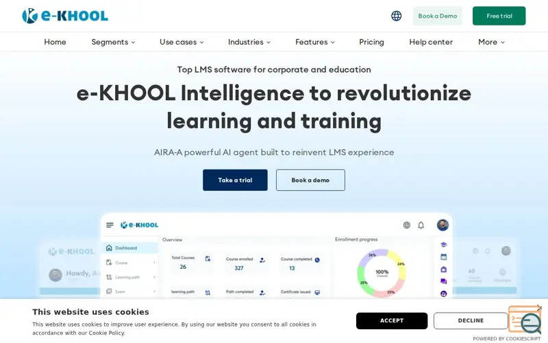 Screenshot of e-KHOOL LMS