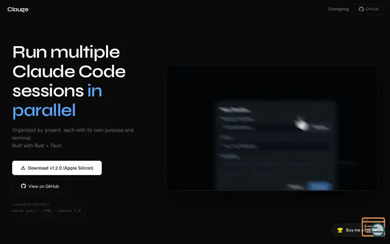 Screenshot of Clauge — Run Claude parallel sessions