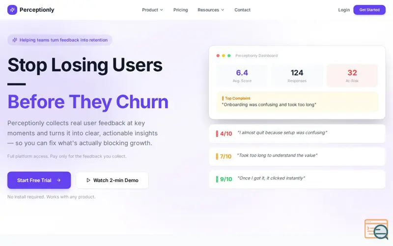 Screenshot of Perceptionly