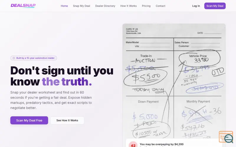 Screenshot of DealSnap