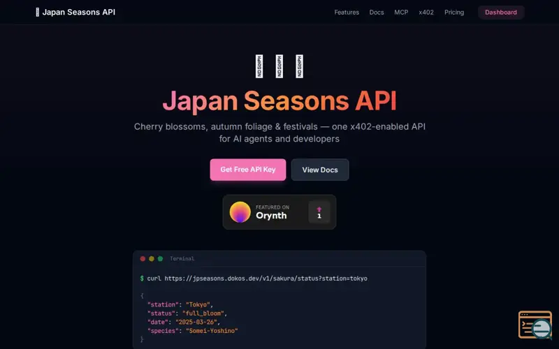 Screenshot of Japan Seasons API