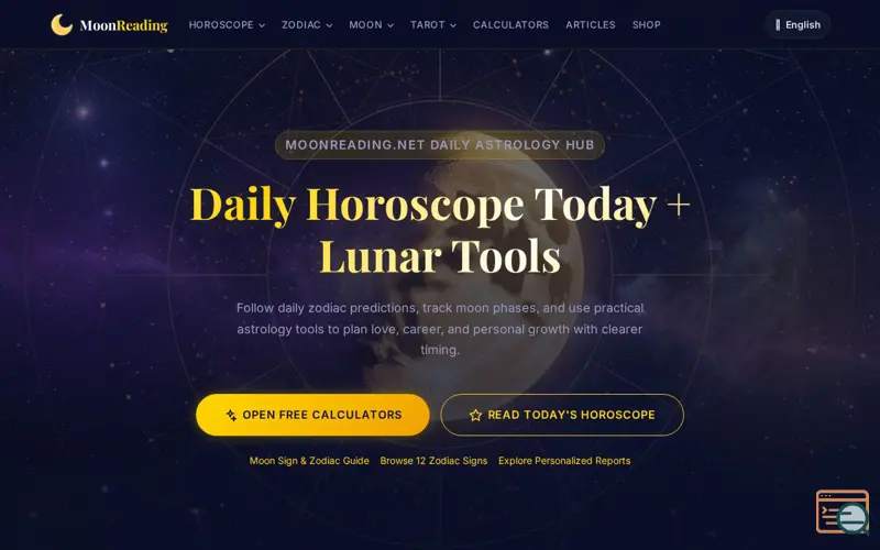 Screenshot of MoonReading.net