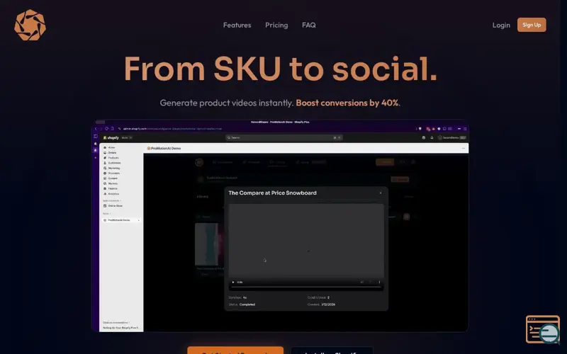 Screenshot of ProMotionAI: From SKU to Social