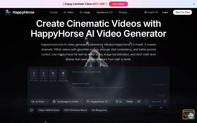 Screenshot of HappyHorse