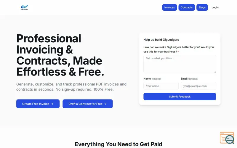 Screenshot of Gigledger