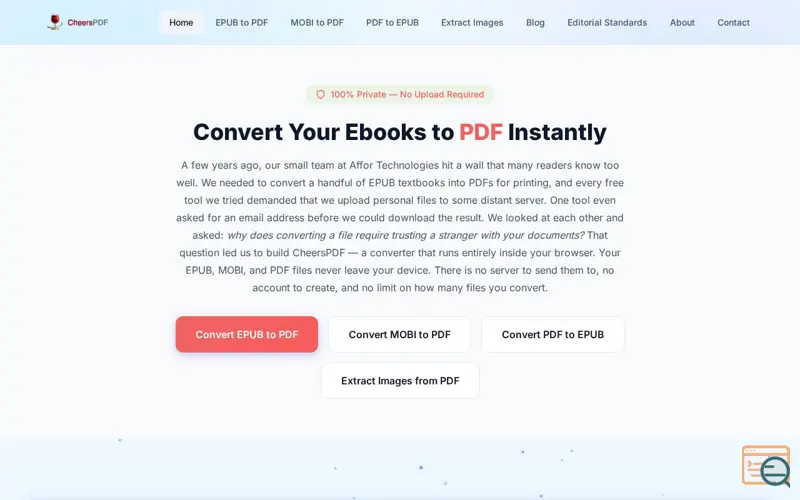 Screenshot of CheersPDF