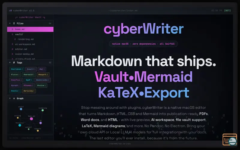 Screenshot of CyberWriter