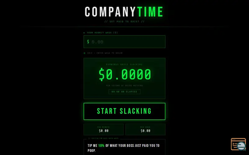 Screenshot of COMPANY TIME