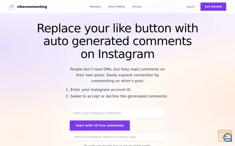 Screenshot of Vibe Commenting