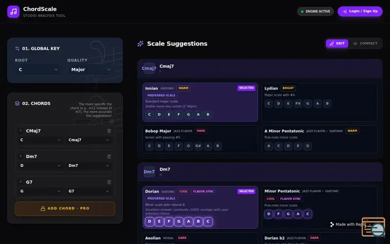 Screenshot of ChordScale Studio 