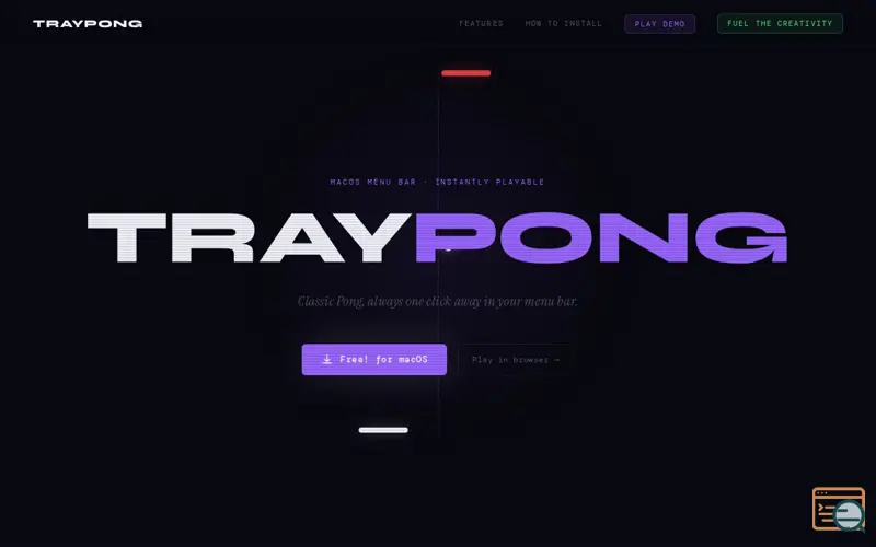 Screenshot of TrayPong