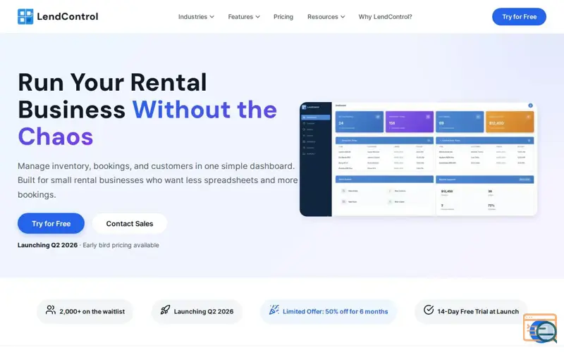 Screenshot of LendControl