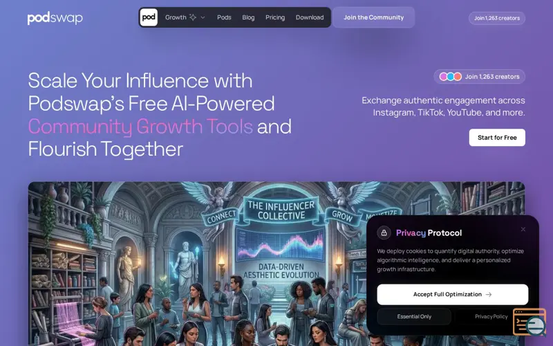 Screenshot of PodSwap