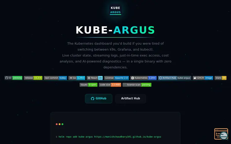 Screenshot of Kube-Argus