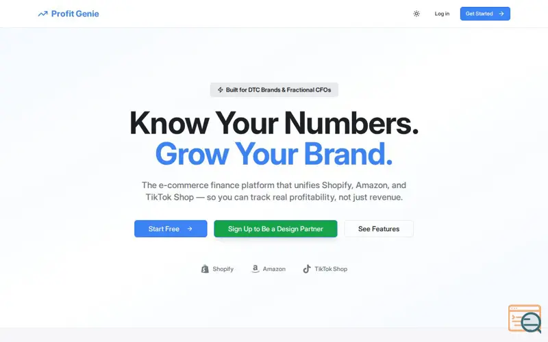 Screenshot of Profit Genie AI 