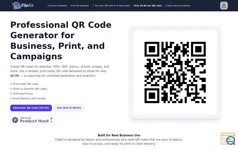 Screenshot of FileKit QR