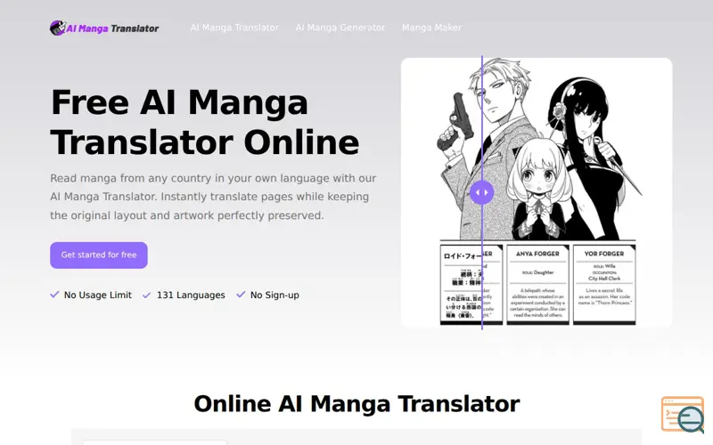 Screenshot of AI Manga Translator