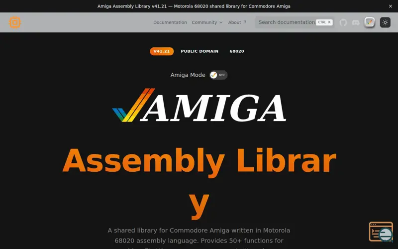 Screenshot of Amiga Assembly Library