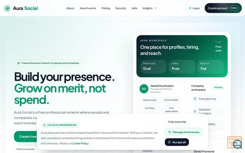 Screenshot of Aura Social