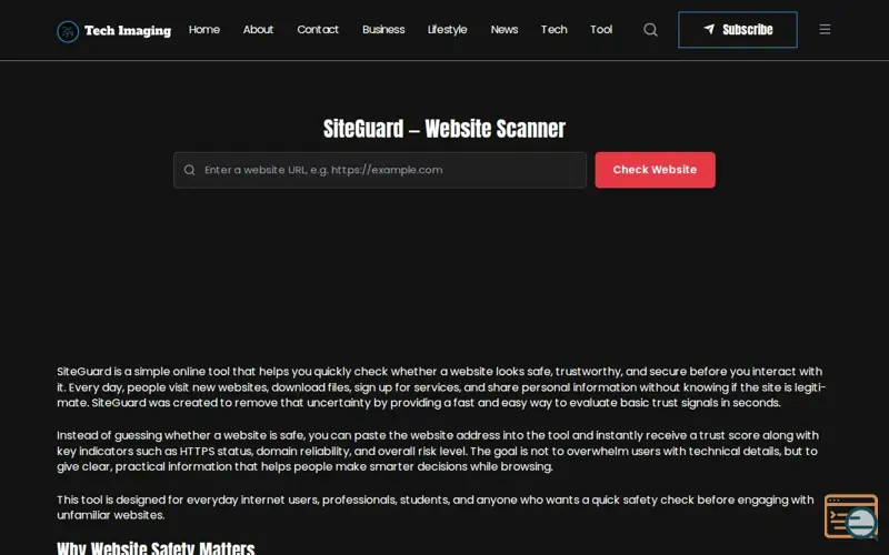 Screenshot of SiteGuard