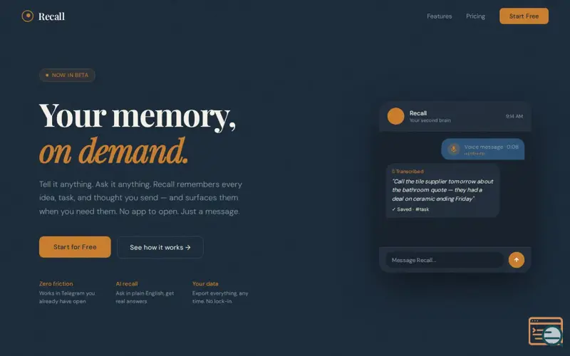 Screenshot of Recall