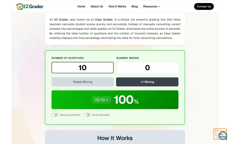 Screenshot of Easy Grader