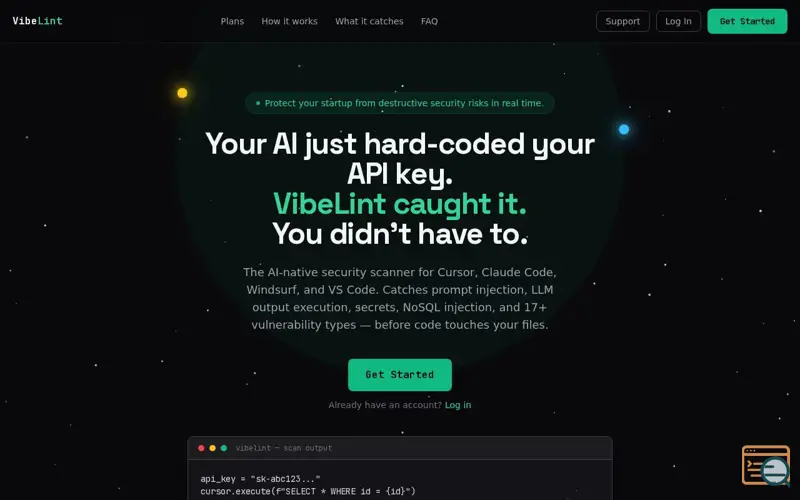 Screenshot of VibeLint
