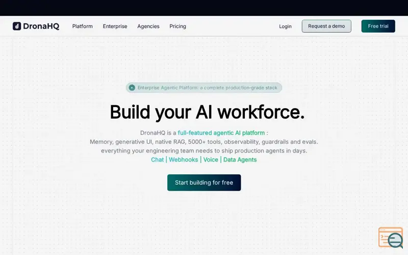 Screenshot of DronaHQ Agentic Platform