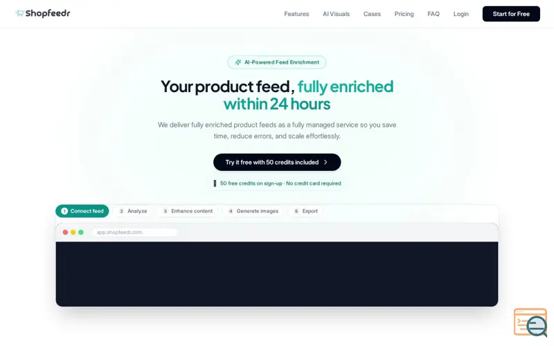 Screenshot of Shopfeedr