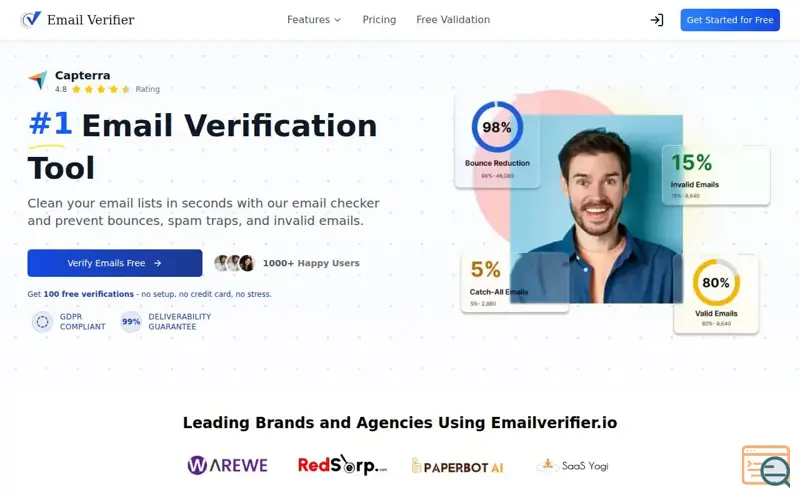 Screenshot of Email Verifier.io