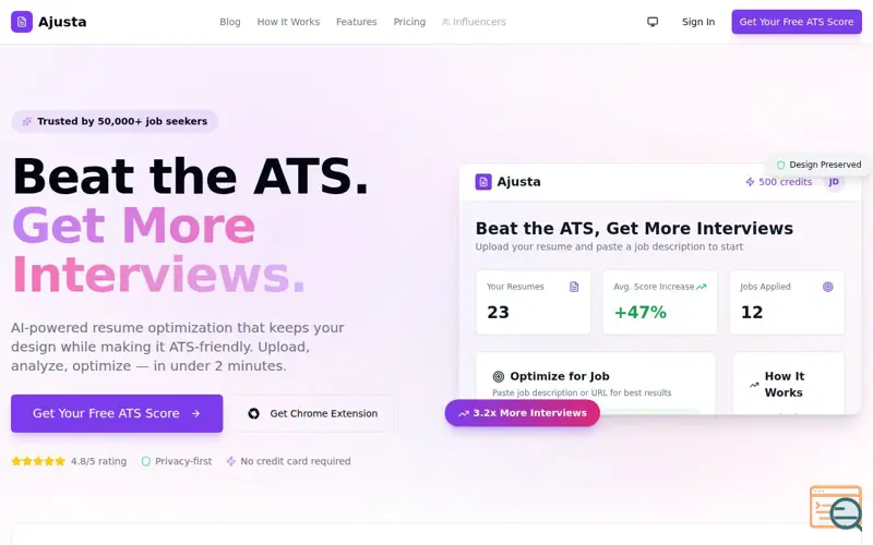 Screenshot of Ajusta