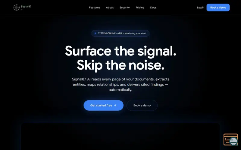 Screenshot of Signal87 AI